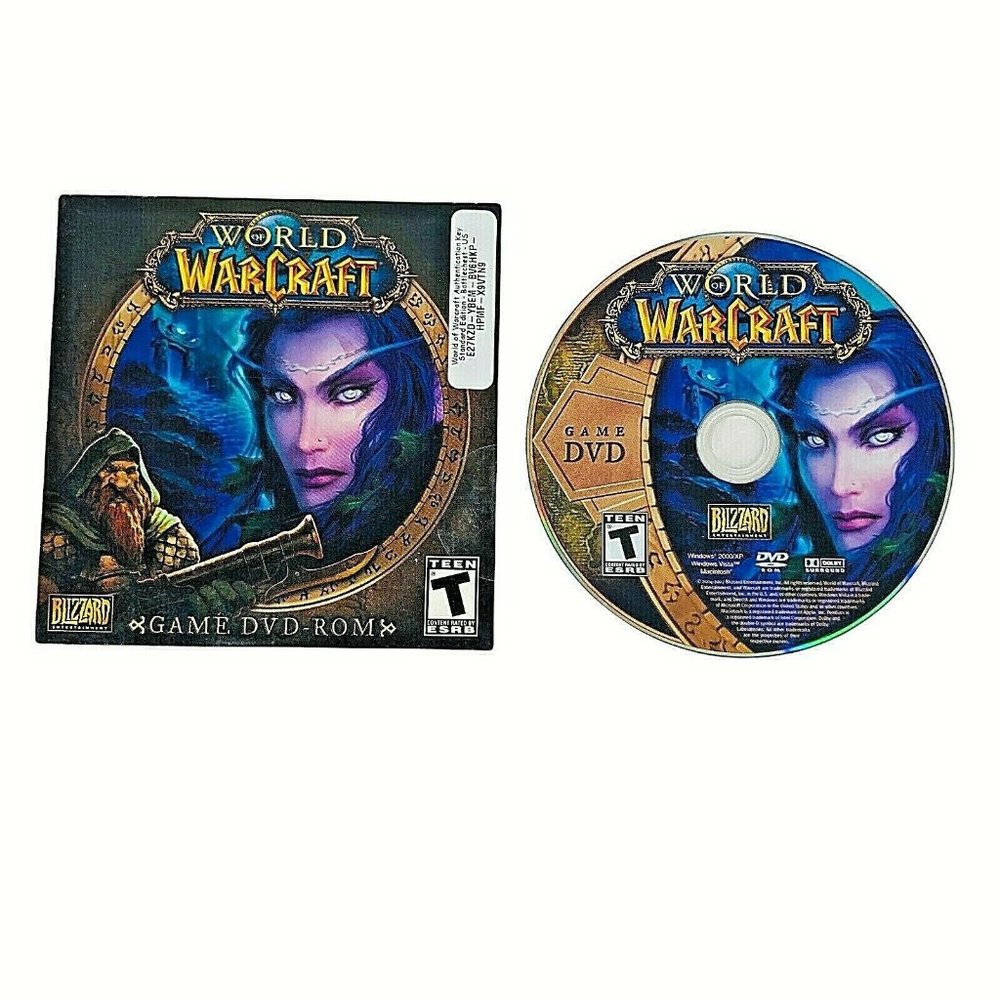 World Of Warcraft PC Video Game DVD ROM 2007 Blizzard Authentication Code